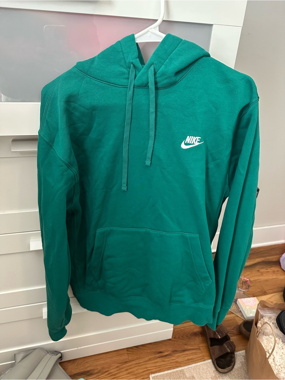 Nike Teal Green Pullover Hoodie with White Swoosh